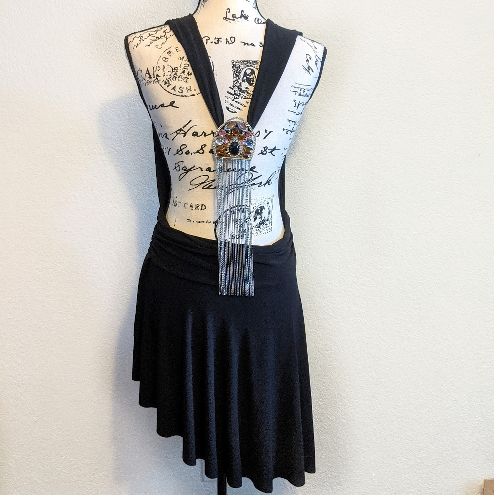 UNYX Little Black Dress with Back Jewel Decor